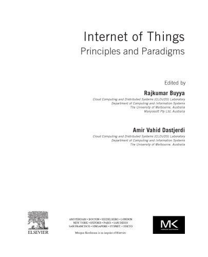 Internet of Things. Principles and Paradigms