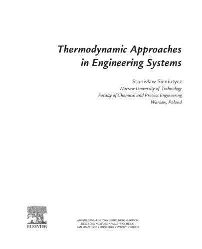 Thermodynamic Approaches in Engineering Systems