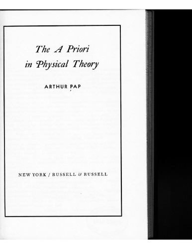 The a priori in physical theory