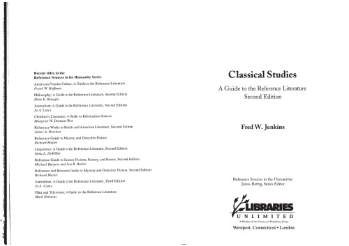 Classical studies : a guide to the reference literature