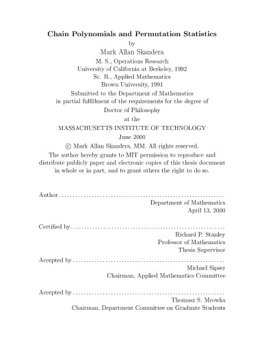 Chain Polynomials and Permutation Statistics [PhD thesis]