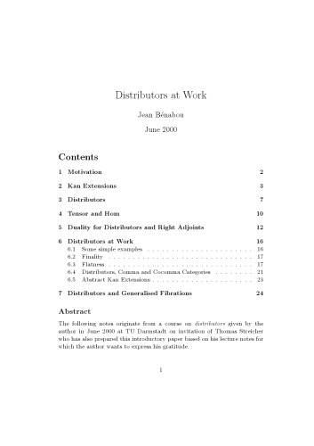 Distributors at Work [expository notes]