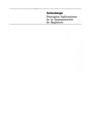 Principios / Aplicaciones de la Interpretación de Registros