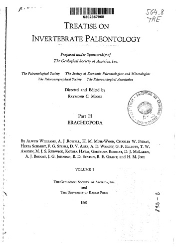 Treatise on Invertebrate Paleontology - Part H - Brachiopoda