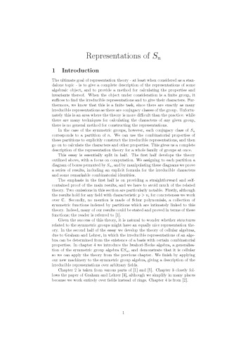 Representations of Sn [expository notes]