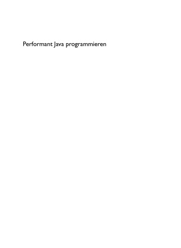 Performant Java programmieren