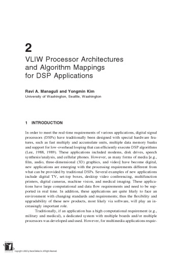 Programmable digital signal processors: architecture, programming, and applications