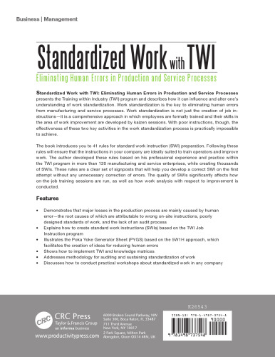 Standardized Work with TWI: Eliminating Human Errors in Production and Service Processes