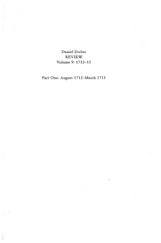 Defoe’s Review 1704-13, Volume 9