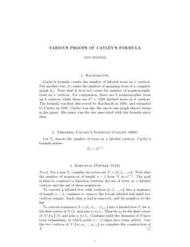 Various proofs of Cayley’s Formula  [expository notes]