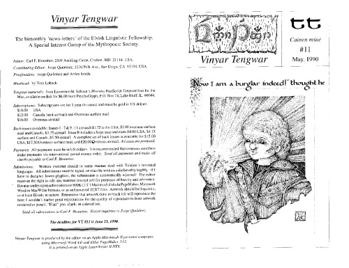 Vol. 11: Vinyar Tengwar