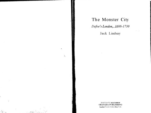 Monster City: Defoe’s London, 1688-1730