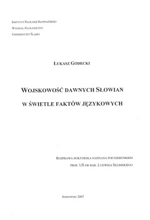 Wojskowość dawnych Słowian w świetle faktów językowych