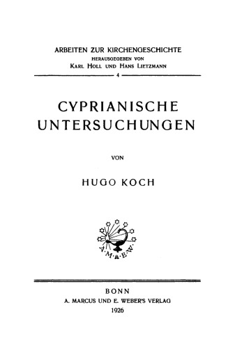 Cyprianische Untersuchungen