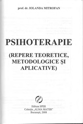 Psihoterapie. Repere teoreteice, metodologice și aplicative