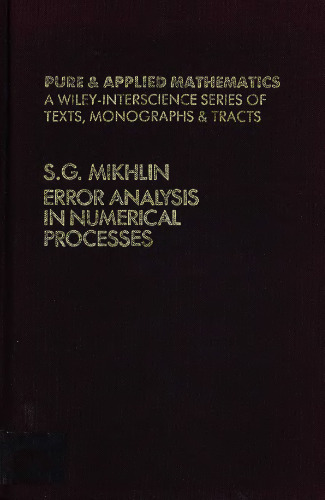 Error Analysis in Numerical Processes