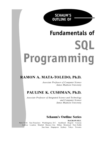 Schaum’s outline of fundamentals of SQL programming