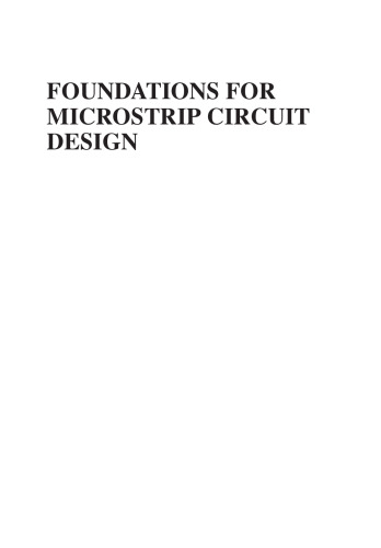 Foundations for microstrip circuit design