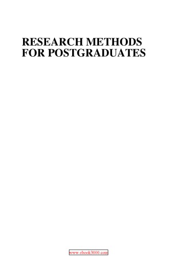 Research Methods for Postgraduates