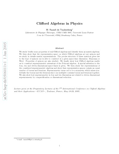 Clifford Algebras in Physics