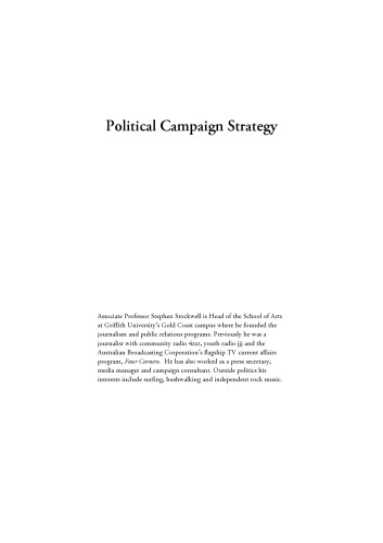 Political campaign strategy : doing democracy in the 21st century