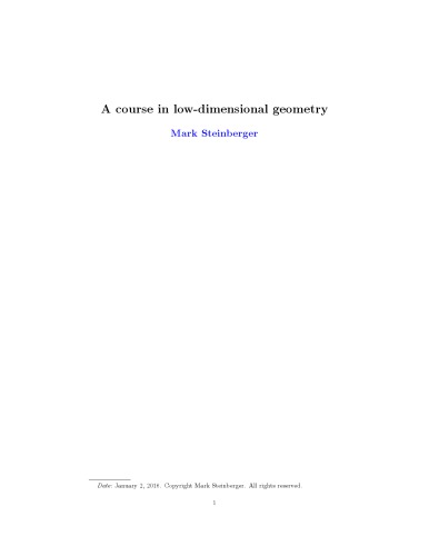 A course in low-dimensional geometry [Lecture notes]