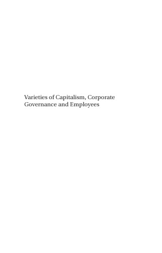 Varieties of capitalism, corporate governance and employment systems