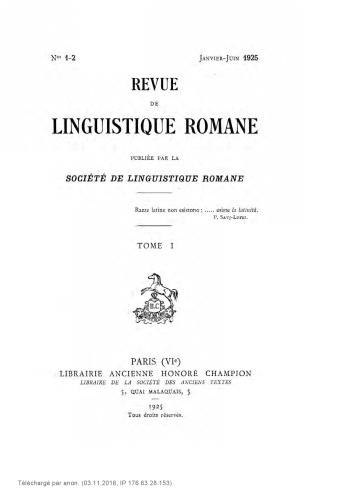 Revue de linguistique romane