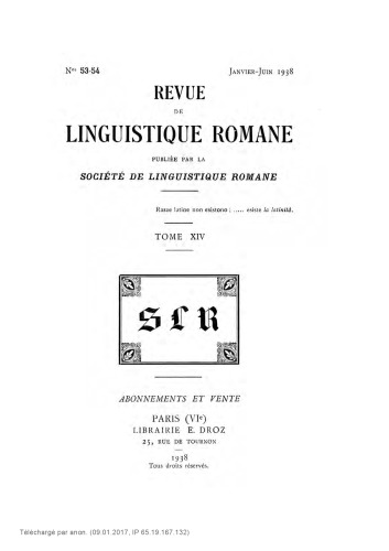 Revue de linguistique romane