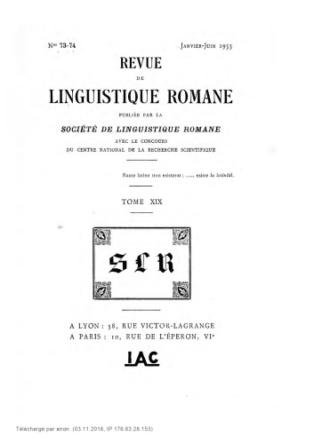 Revue de linguistique romane