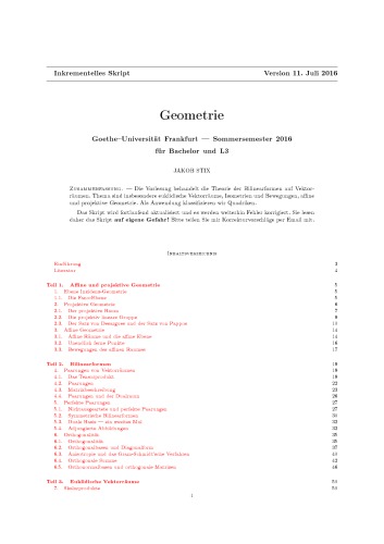 Geometrie [Lecture notes]