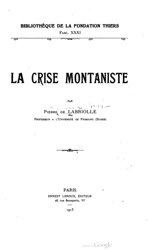 La crise Montaniste