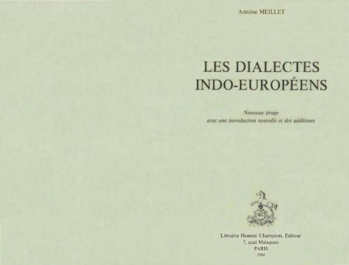 Les Dialectes Indo-Européens