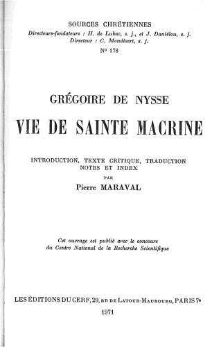 Vie de sainte Macrine