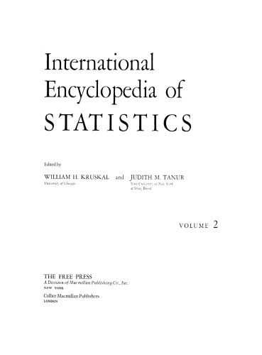 International Encyclopedia of Statistics