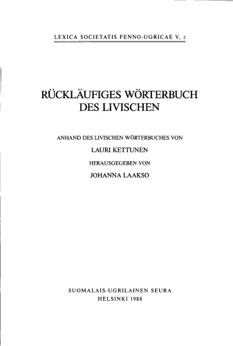 Rückläufiges Wörterbuch des Livischen