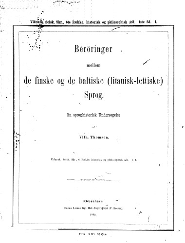 Beröringer mellem de finske og de baltiske (litauisk-lettiske) sprog