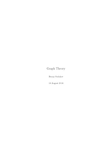 Graph Theory [Lecture notes]