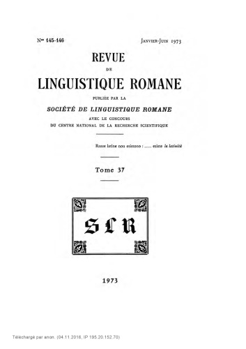 Revue de linguistique romane