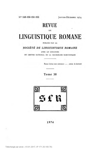 Revue de linguistique romane