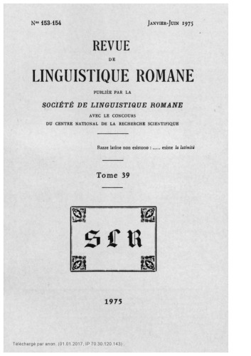 Revue de linguistique romane