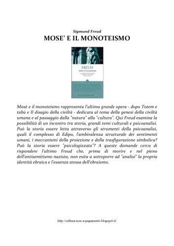 Mosè e il monoteismo