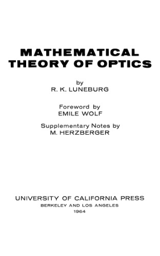 Mathematical Theory of Optics