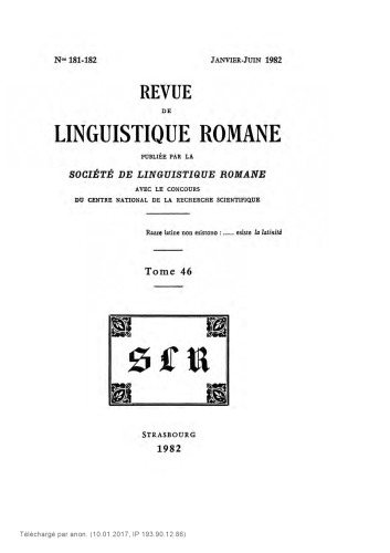 Revue de linguistique romane