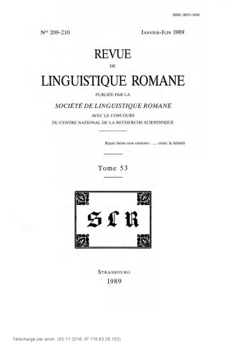 Revue de linguistique romane