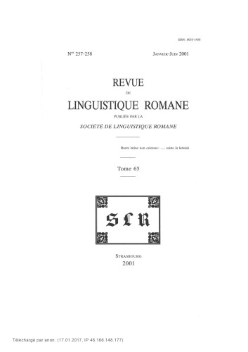 Revue de linguistique romane