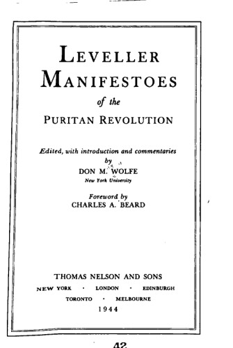 Leveller Manifestoes of the Puritan Revolution