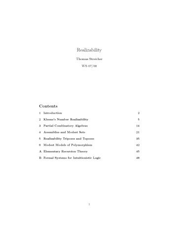 Realizability [Lecture notes]