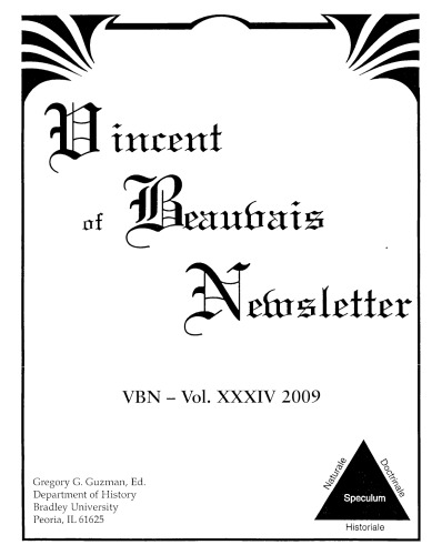 Vincent of Beauvais Newsletter