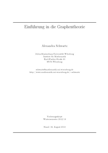 Einführung in die Graphentheorie [Lecture notes]